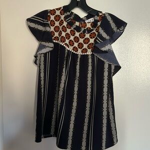 THML navy and orange top